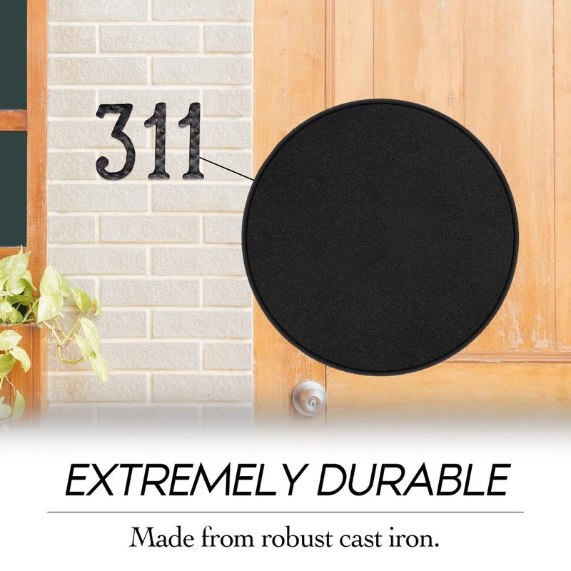 NACH House Numbers for Outside, 4 inch Black Address Numbers for House - Number 1 - Rustic Numbers for Outside with Mounting Hardware - Image 3